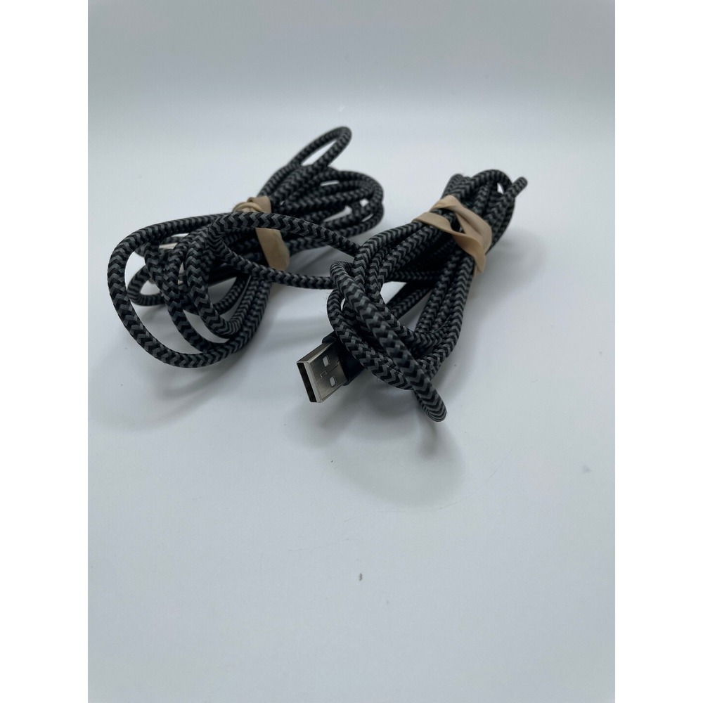 Braided‎ 6ft Micro USB Charging Cable Android Charger Cord Gray lot of 2